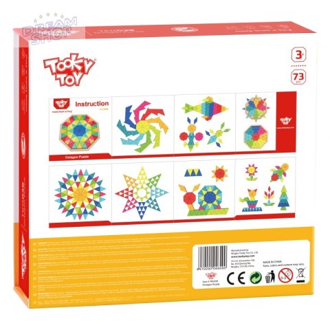 TOOKY TOY Puzzle Ośmiokątne Drewniana Mozaika Edukacyjna (73el.) TOOKY TOY Puzzle Ośmiokątne Drewniana Mozaika Edukacyjna (73el.)