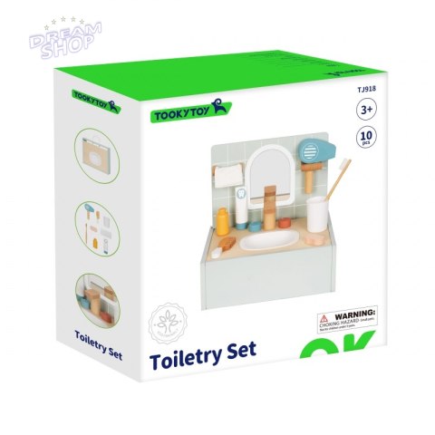 TOOKY TOY Toilet Bathroom Toaleta Drewniana Łazienka z Akcesoriami TOOKY TOY Toilet Bathroom Toaleta Drewniana Łazienka z Akcesoriami