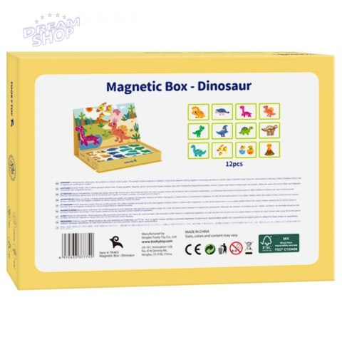 TOOKY TOY Układanka Magnetyczna Dinozaury Puzzle TOOKY TOY Układanka Magnetyczna Dinozaury Puzzle