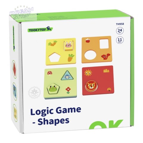 TOOKY TOY Układanka Montessori Kształty i Kolory Zwierzątka 6 Planszy TOOKY TOY Układanka Montessori Kształty i Kolory Zwierzątka 6 Planszy