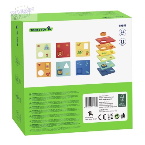 TOOKY TOY Układanka Montessori Kształty i Kolory Zwierzątka 6 Planszy TOOKY TOY Układanka Montessori Kształty i Kolory Zwierzątka 6 Planszy
