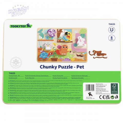 Tooky Toy Drewniane Puzzle Zwierzątka Dom Dopasuj Kształty Tooky Toy Drewniane Puzzle Zwierzątka Dom Dopasuj Kształty