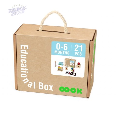 Tooky Toy Edukacyjne Pudełko Karty Kontrastowe Grzechotka Bębenek Piłka 6w1 od urodzenia do 6 miesiąca Tooky Toy Edukacyjne Pudełko Karty Kontrastowe Grzechotka Bębenek Piłka 6w1 od urodzenia do 6 miesiąca