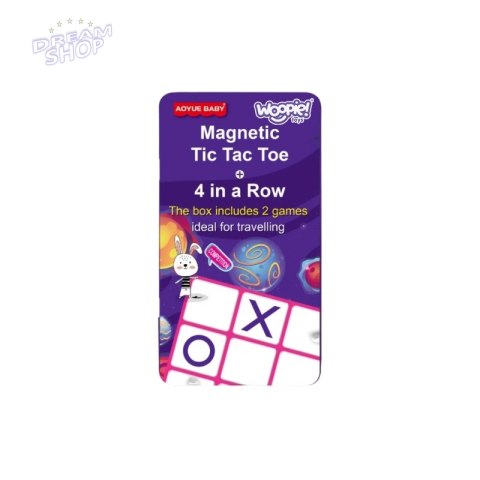 WOOPIE Magnetyczna Gra 2w1 Kółko I Krzyżyk + Gra 4 w Lini MINI