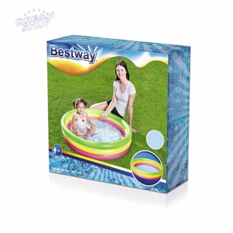 Dmuchany Basen dla dzieci Brodzik Tęcza 102x25cm BESTWAY + Łatka naprawcza Dmuchany Basen dla dzieci Brodzik Tęcza 102x25cm BESTWAY + Łatka naprawcza