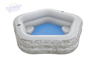 Dmuchany Basen ogrodowy dla rodziny 213x206x53cm BESTWAY + Dmuchane Siedziska + Cup holdery