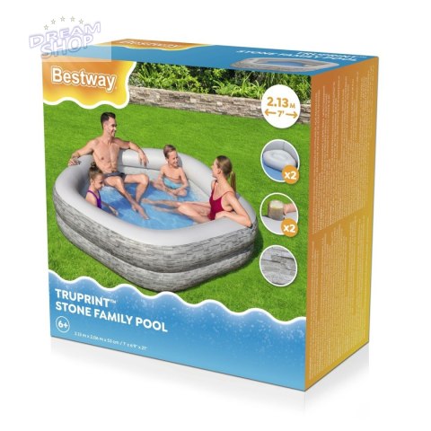 Dmuchany Basen ogrodowy dla rodziny 213x206x53cm BESTWAY + Dmuchane Siedziska + Cup holdery Dmuchany Basen ogrodowy dla rodziny 213x206x53cm BESTWAY + Dmuchane Siedziska + Cup holdery