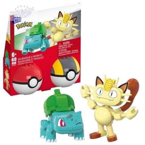 Mega Pokemon Pokeball Bulbazaur i Meowth JCR82 Mega Pokemon Pokeball Bulbazaur i Meowth JCR82