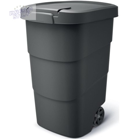 ŚMIETNIK KOSZ NA KÓŁKACH WHEELER 95L CZARNY RECYKLING