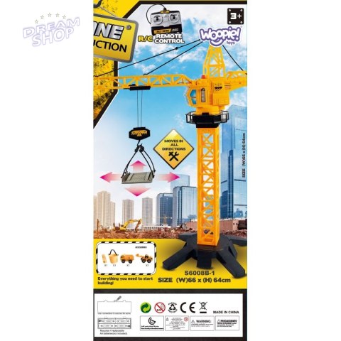WOOPIE Dźwig Żuraw Zdaline Sterowany 103 cm R/C Ciężarówka Koparka + 4 Akc.