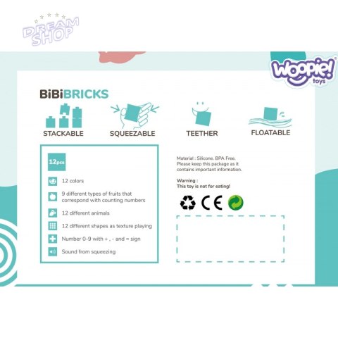 WOOPIE Klocki Sensoryczne Układanka Do Ściskania Dźwięk 12 el. WOOPIE Klocki Sensoryczne Układanka Do Ściskania Dźwięk 12 el.