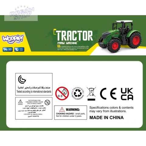WOOPIE Traktor Ciągnik Gumowe Koła Zielony WOOPIE Traktor Ciągnik Gumowe Koła Zielony