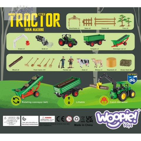 WOOPIE Zestaw Maszyn Rolniczych Rraktor Ciągnik Zagroda Mini Farma Osada Rolnicy WOOPIE Zestaw Maszyn Rolniczych Rraktor Ciągnik Zagroda Mini Farma Osada Rolnicy