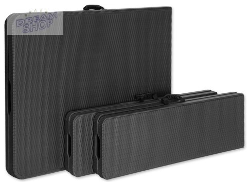 Zestaw cateringowy RATTAN stół 180cm + 2x ławka czarny