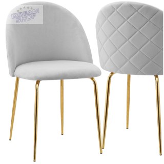 Krzesło aksamitne FARGO GOLD Velvet Szare