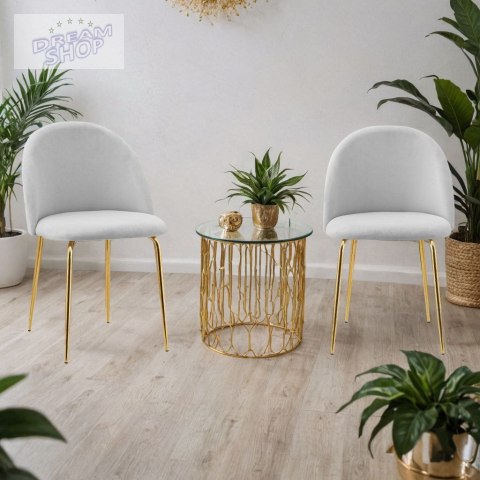 Krzesło aksamitne FARGO GOLD Velvet Szare Krzesło aksamitne FARGO GOLD Velvet Szare