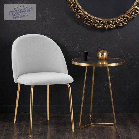 Krzesło aksamitne FARGO GOLD Velvet Szare Krzesło aksamitne FARGO GOLD Velvet Szare