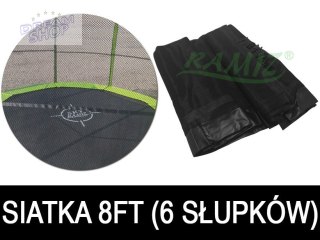 Siatka ochronna SkyRamiz Czarny do trampoliny ogrodowej 244cm/8FT 6 tuneli na słupki