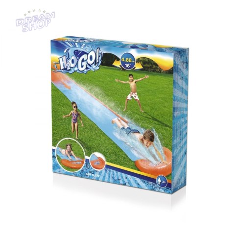 Ślizg wodny dla dzieci 3+ Pojedynczy tor 488cm BESTWAY + Łatka naprawcza Ślizg wodny dla dzieci 3+ Pojedynczy tor 488cm BESTWAY + Łatka naprawcza