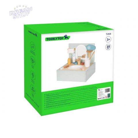 TOOKY TOY Toilet Bathroom Toaleta Drewniana Łazienka z Akcesoriami TOOKY TOY Toilet Bathroom Toaleta Drewniana Łazienka z Akcesoriami