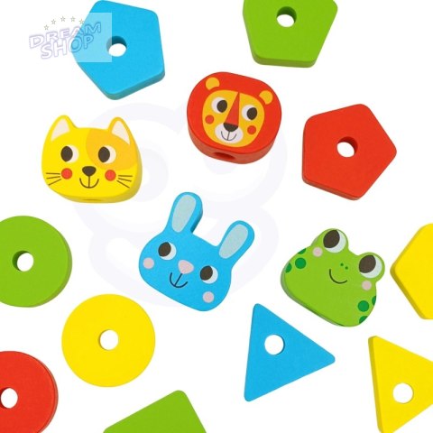 WOOPIE GREEN Układanka Montessori Piramidka Zwierzątka 27 el.