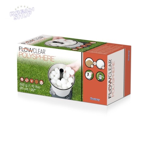 Wkład filtrujący Polysphere FlowClear do pomp piaskowych BESTWAY Kulki PET 500g Wkład filtrujący Polysphere FlowClear do pomp piaskowych BESTWAY Kulki PET 500g