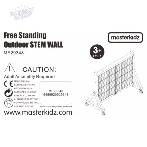 MASTERKIDZ Drewniana Ściana Tablica XXL Naukowa Kreatywna STEM WALL Outdoor