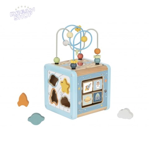 TOOKY TOY Drewniana Kostka Aktywności Kosmos Sorter Labirynt