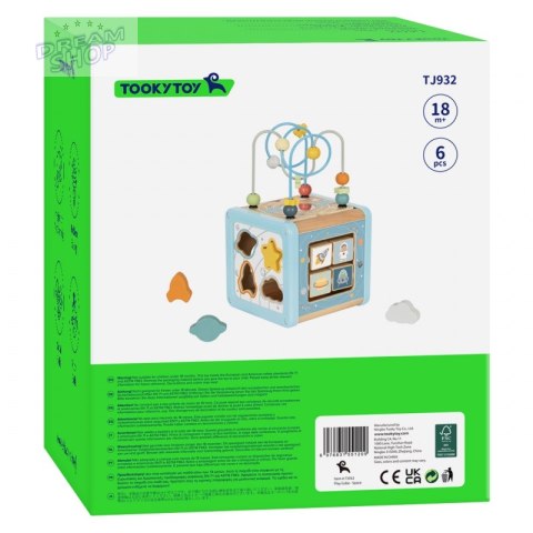 TOOKY TOY Drewniana Kostka Aktywności Kosmos Sorter Labirynt