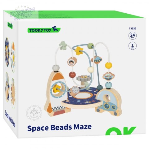 TOOKY TOY Drewniana Rakieta Pętla Motoryczna Labirynt