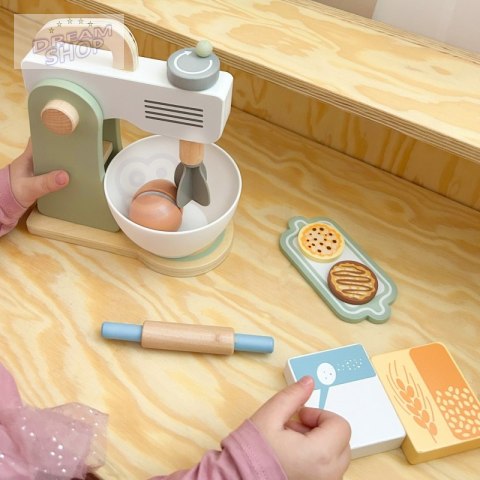 TOOKY TOY Mikser Drewniany Pastelowy Zestaw Akcesoria TOOKY TOY Mikser Drewniany Pastelowy Zestaw Akcesoria