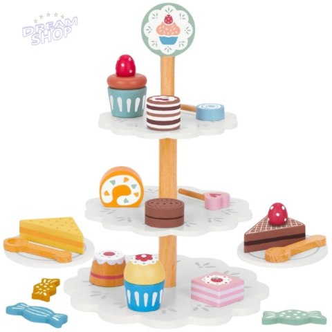 TOOKY TOY Patera Słodkości Drewniany Stojak Babeczki Ciasta TOOKY TOY Patera Słodkości Drewniany Stojak Babeczki Ciasta