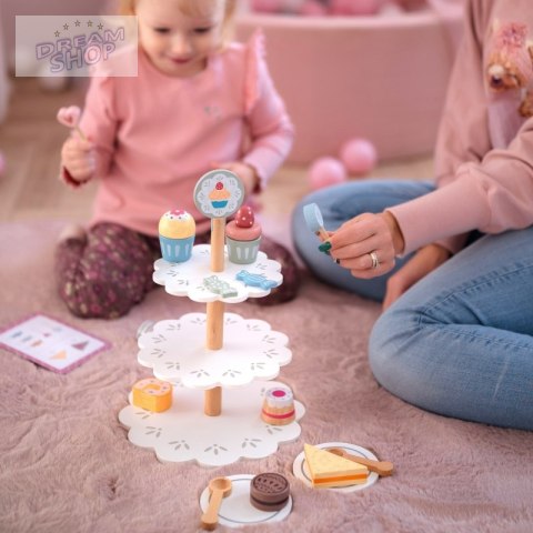 TOOKY TOY Patera Słodkości Drewniany Stojak Babeczki Ciasta TOOKY TOY Patera Słodkości Drewniany Stojak Babeczki Ciasta