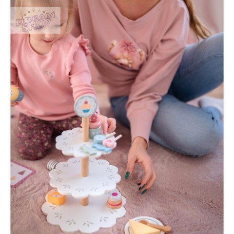 TOOKY TOY Patera Słodkości Drewniany Stojak Babeczki Ciasta TOOKY TOY Patera Słodkości Drewniany Stojak Babeczki Ciasta