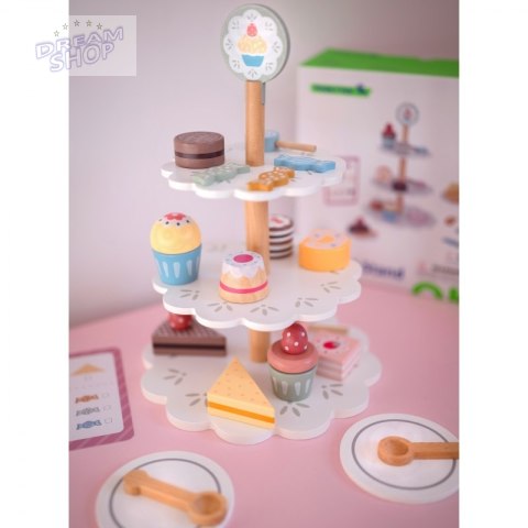 TOOKY TOY Patera Słodkości Drewniany Stojak Babeczki Ciasta TOOKY TOY Patera Słodkości Drewniany Stojak Babeczki Ciasta