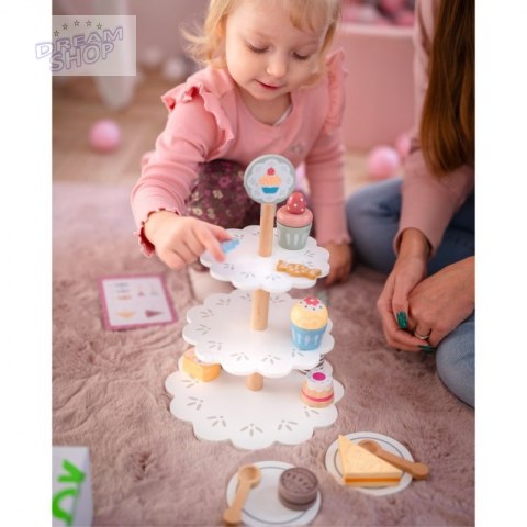 TOOKY TOY Patera Słodkości Drewniany Stojak Babeczki Ciasta TOOKY TOY Patera Słodkości Drewniany Stojak Babeczki Ciasta