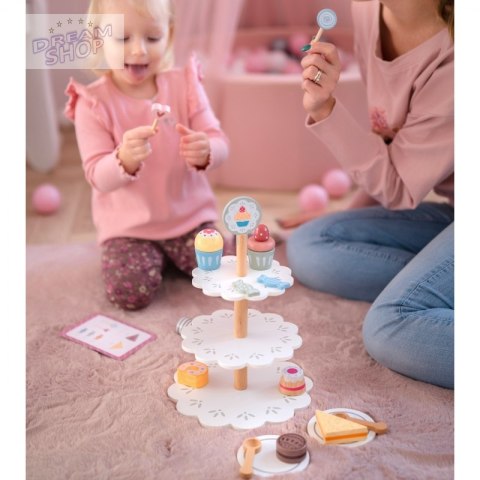 TOOKY TOY Patera Słodkości Drewniany Stojak Babeczki Ciasta TOOKY TOY Patera Słodkości Drewniany Stojak Babeczki Ciasta