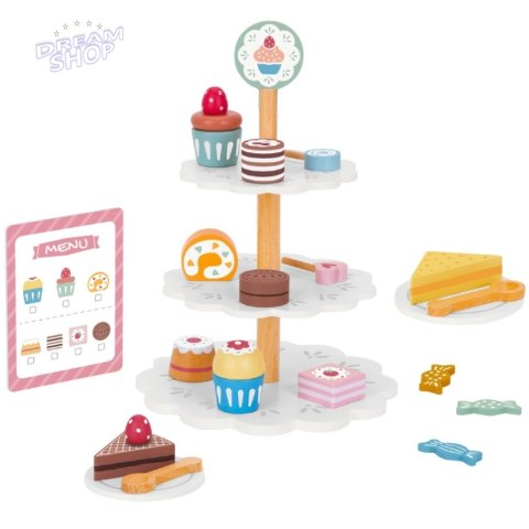 TOOKY TOY Patera Słodkości Drewniany Stojak Babeczki Ciasta TOOKY TOY Patera Słodkości Drewniany Stojak Babeczki Ciasta
