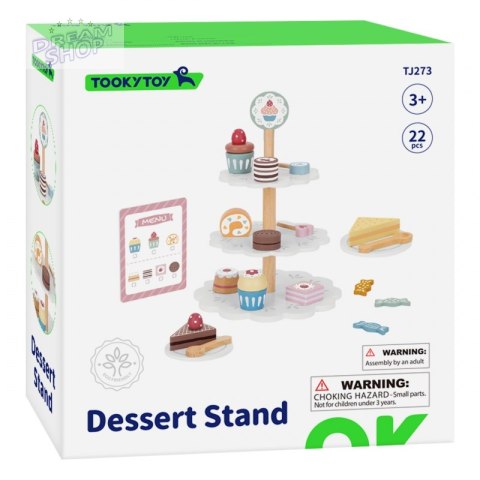 TOOKY TOY Patera Słodkości Drewniany Stojak Babeczki Ciasta TOOKY TOY Patera Słodkości Drewniany Stojak Babeczki Ciasta