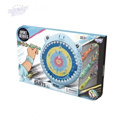 WOOPIE Magnetyczna Gra w Rzutki Dart Tarcza Wesoły Rekinek
