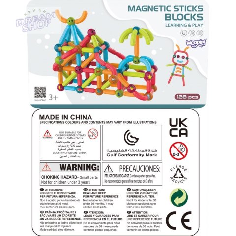 WOOPIE Magnetyczne Klocki Konstrukcyjne Edukacyjne 128 el. WOOPIE Magnetyczne Klocki Konstrukcyjne Edukacyjne 128 el.