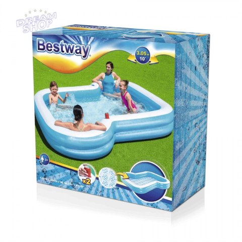 Dmuchany Basen Sunsational dla rodziny 305x274x46cm BESTWAY + 2 miejsca na napoje