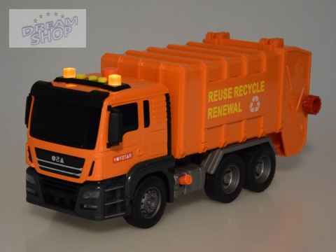 Duże Auto Śmieciarka z kubłami Ruchomy Kontener + dźwięk + światło ZA5228