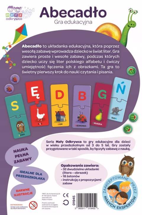Gra dla dzieci edukacyjna mały odkrywca Abecadło Trefl 01945 Gra dla dzieci edukacyjna mały odkrywca Abecadło Trefl 01945