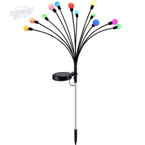LAMPA SOLARNA TAŃCZĄCE NA WIETRZE KULECZKI KOLOROWE 12 LED 72CM