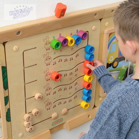 MASTERKIDZ Kolorowe Gąsieniczki Nauka Liczb i Ilości - Tablica Ścienna Edukacyjna Montessori