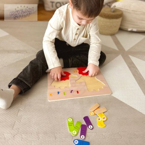 TOOKY TOY Edukacyjna Drewniana Układanka Rączki Nauka Liczenia i Kolorów TOOKY TOY Edukacyjna Drewniana Układanka Rączki Nauka Liczenia i Kolorów