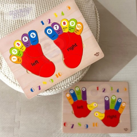 TOOKY TOY Edukacyjna Drewniana Układanka Stopy Nauka Liczenia i Kolorów TOOKY TOY Edukacyjna Drewniana Układanka Stopy Nauka Liczenia i Kolorów