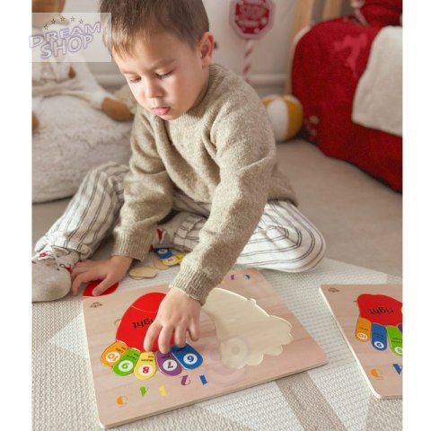 TOOKY TOY Edukacyjna Drewniana Układanka Stopy Nauka Liczenia i Kolorów TOOKY TOY Edukacyjna Drewniana Układanka Stopy Nauka Liczenia i Kolorów