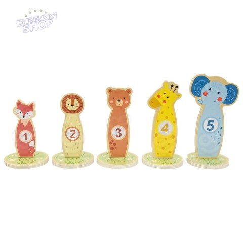 TOOKY TOY Rzut do Celu Drewniana Gra Zręcznościowa Obręcze 15 el.